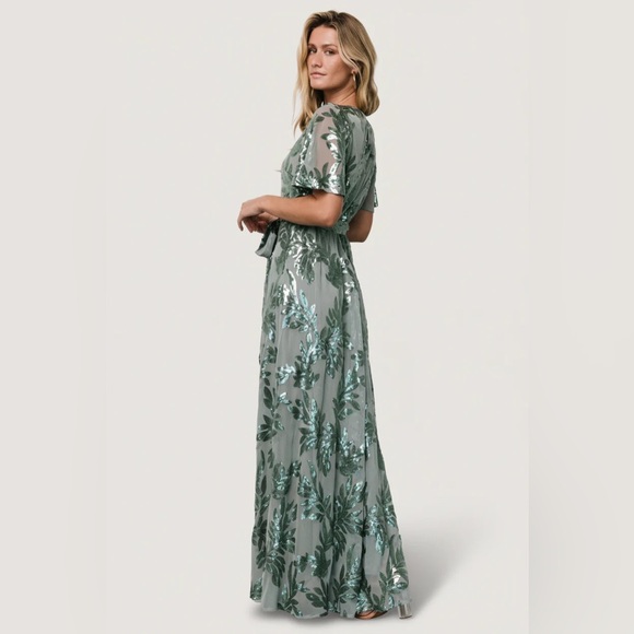 NWT Baltic Born Eucalyptus Muse Sequin Maxi Dress - Picture 2 of 5